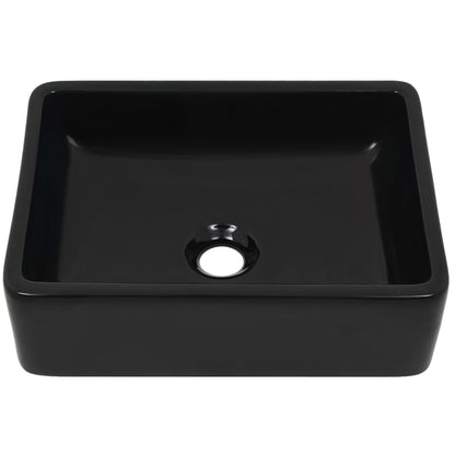 Basin Ceramic Rectangular Black
