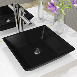 Basin Ceramic Square Black