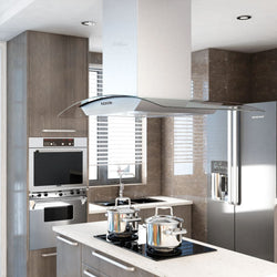 Island Range Hood 90 cm Stainless Steel 756 mÃ‚Â³/h LED