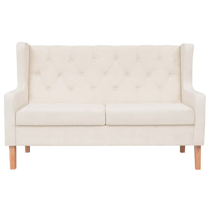 Sofa Set 2 Pieces Fabric Cream White - 140×68×90cm
