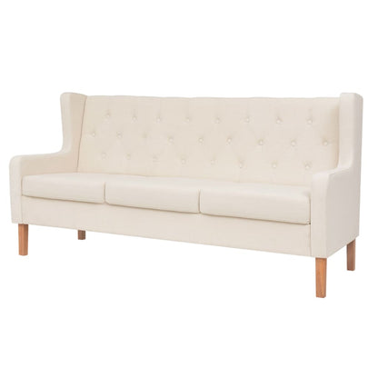 Sofa Set 2 Pieces Fabric Cream White - 76×68×90cm