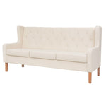 Sofa Set 2 Pieces Fabric Cream White