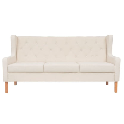 Sofa Set 2 Pieces Fabric Cream White - 76×68×90cm