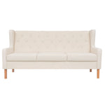 Sofa Set 2 Pieces Fabric Cream White