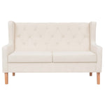 Sofa Set 2 Pieces Fabric Cream White