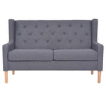 Sofa Set 2 Pieces Fabric Grey