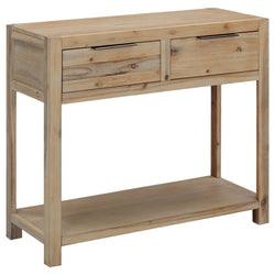 Console Table 2 Drawers Solid Acacia Wood
