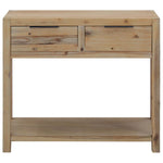 Console Table 2 Drawers Solid Acacia Wood