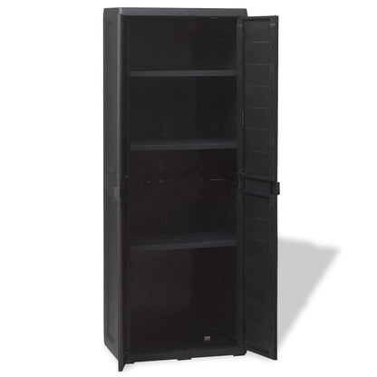 Garden Storage Cabinet with 3 Shelves Black