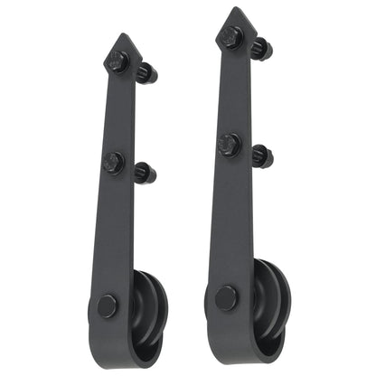 Sliding Door Hardware Kit 183 cm Steel Black