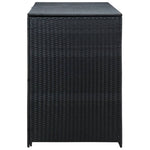 Double Wheelie Bin Shed Poly Rattan Black