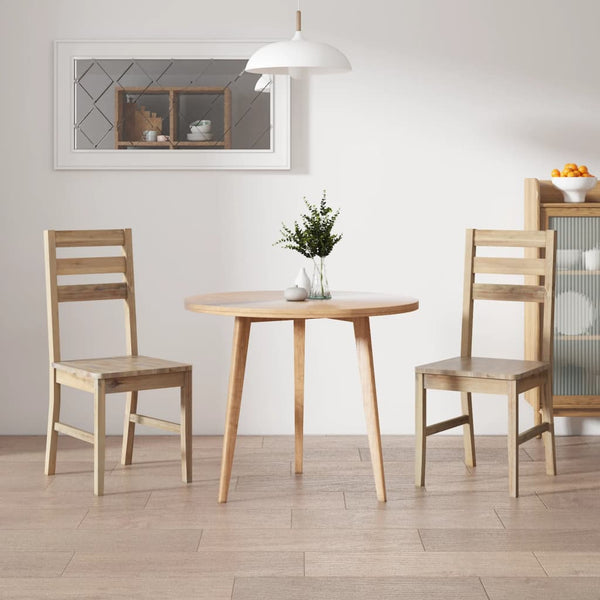  Dining Chairs 2 pcs Solid Acacia Wood