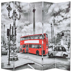 Folding Room Divider London Bus Black, White