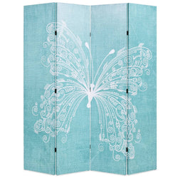 Folding Room Divider  Butterfly Blue