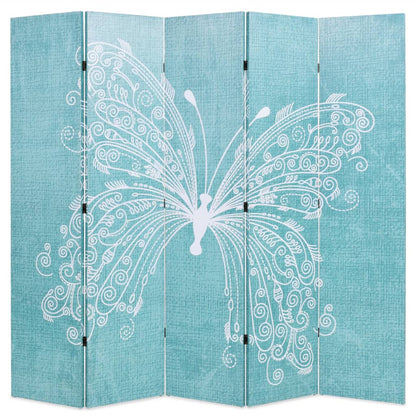 Folding Room Divider Durable Butterfly Blue