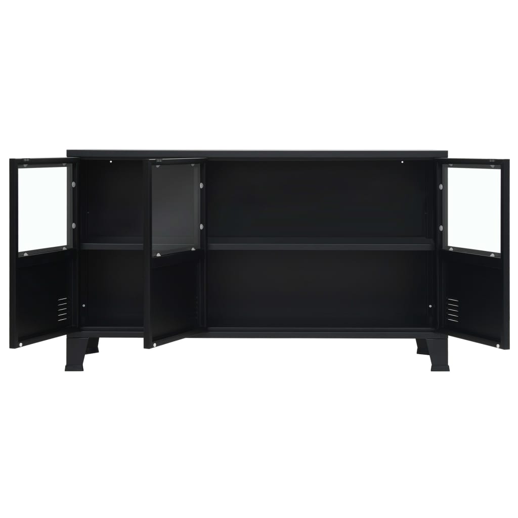 Sideboard Metal Industrial Style Black