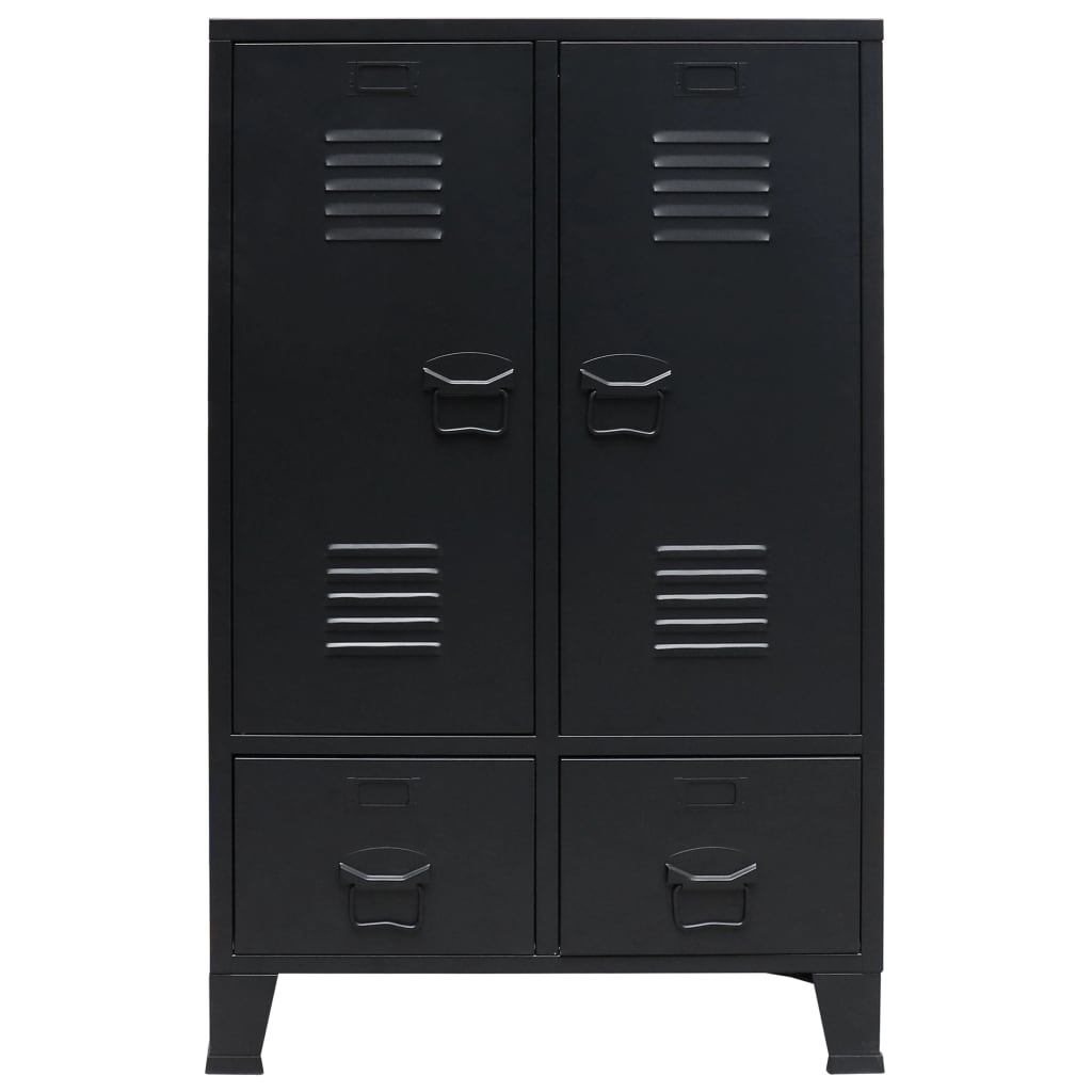 Wardrobe Metal Industrial Style Black