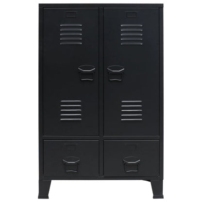 Wardrobe Metal Industrial Style Black