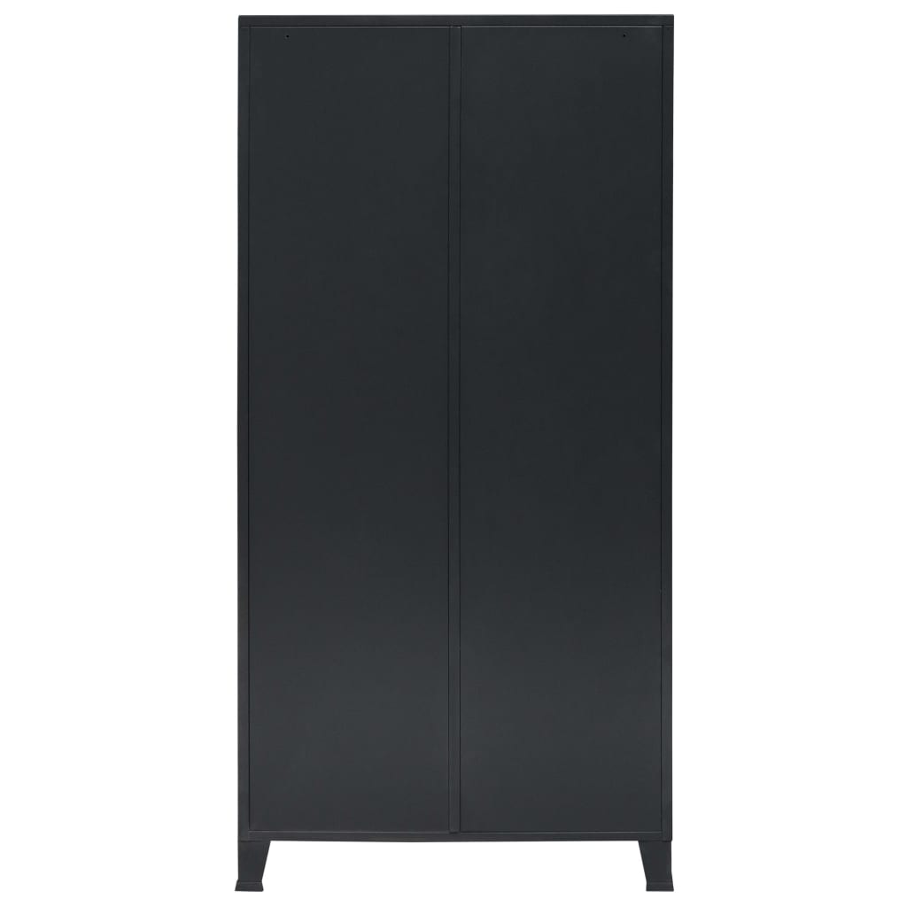 Wardrobe Metal Industrial Style Black - 90×40×180cm