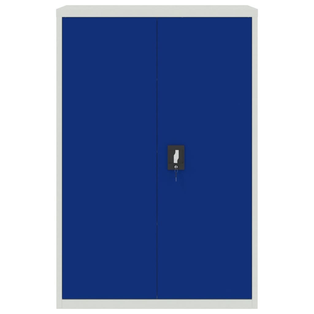 Office Cabinet Metal Grey & Blue