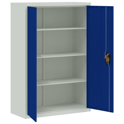 Office Cabinet Metal Grey & Blue