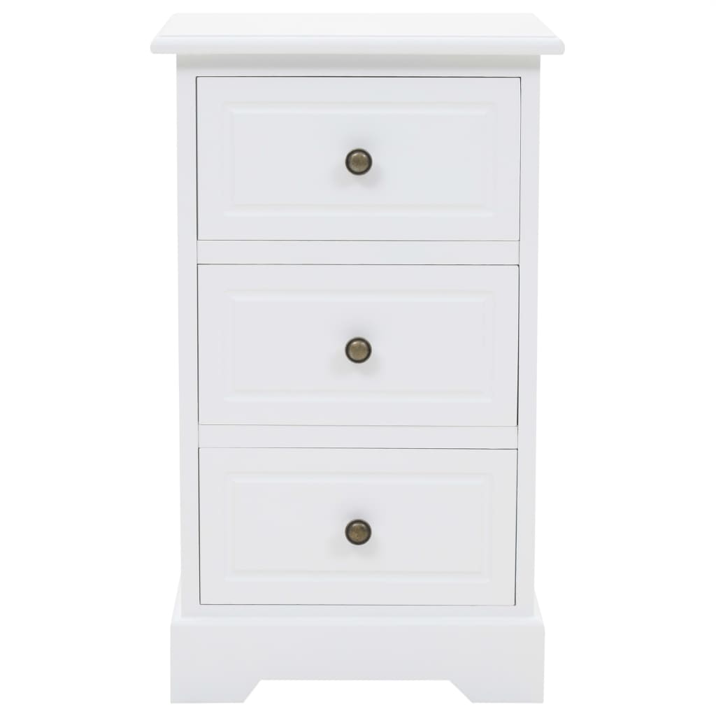 Bedside Cabinet MDF and Pinewood White