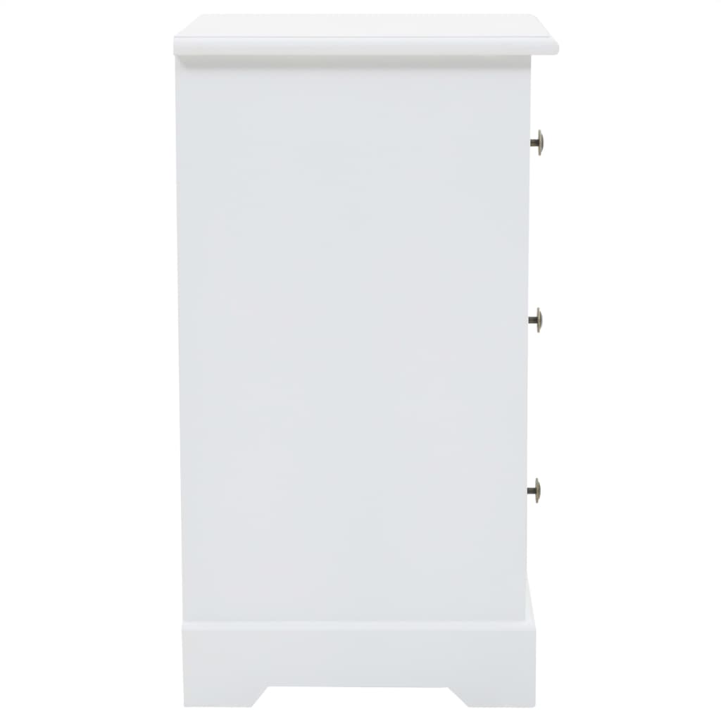 Bedside Cabinet MDF and Pinewood White
