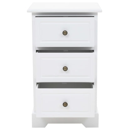 Bedside Cabinet MDF and Pinewood White