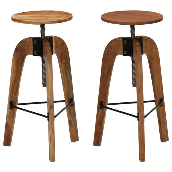  Bar Chairs 2 pcs Solid Acacia Wood