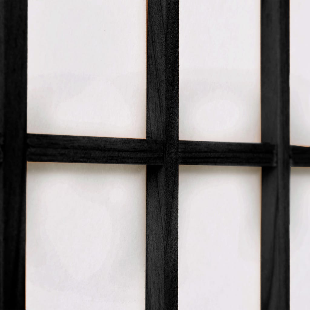 Folding 3-Panel Room Divider Japanese Style  Black