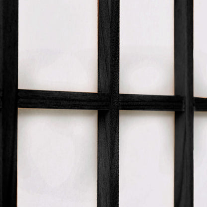 Folding 3-Panel Room Divider Japanese Style  Black
