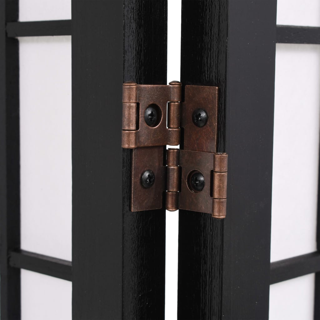 Folding 3-Panel Room Divider Japanese Style  Black
