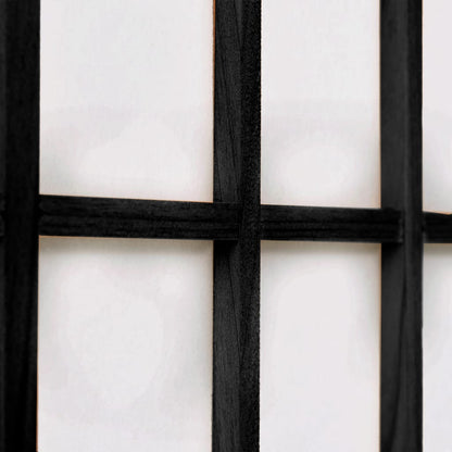 Folding 6-Panel Room Divider Japanese Style Black