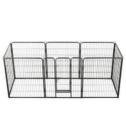 Dog Playpen 8 Panels Steel Black L