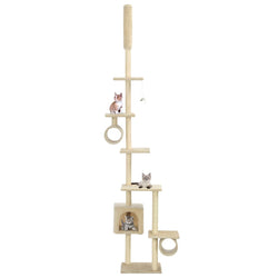 Cat Tree with Sisal Scratching Posts 260 cm Beige