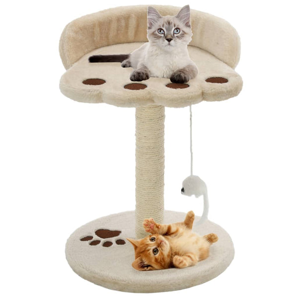  Cat Tree with Sisal Scratching Post 40 cm Beige and Brown