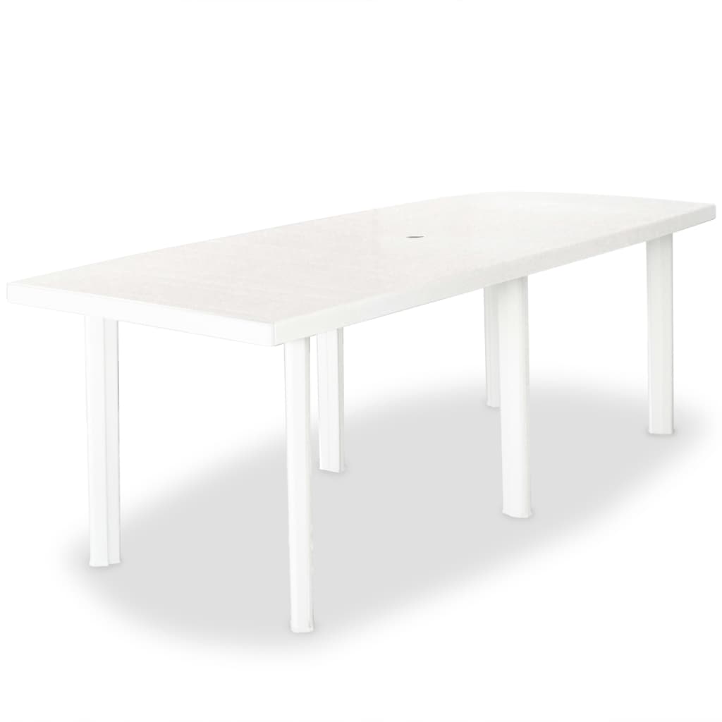 9 Piece Outdoor Dining Set Plastic White