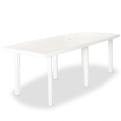 9 Piece Outdoor Dining Set Plastic White