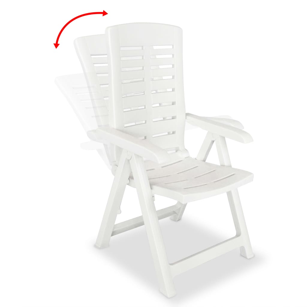 9 Piece Outdoor Dining Set Plastic White