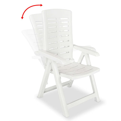 9 Piece Outdoor Dining Set Plastic White