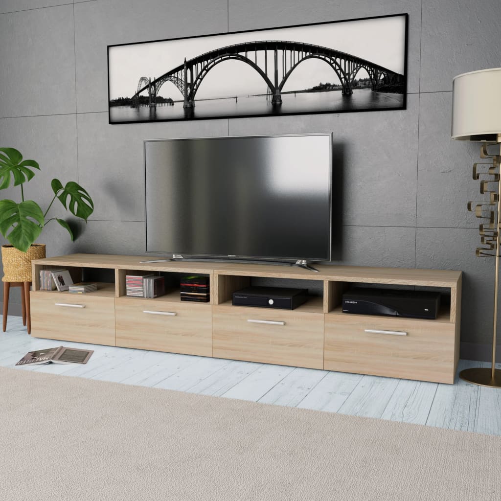 TV Cabinets 2 pcs Chipboard Oak