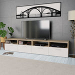 TV Cabinets 2 pcs Chipboard Oak and White