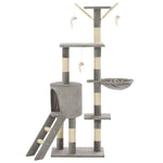 Cat Tree with Sisal Scratching Posts 138 cm Grey
