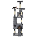 Cat Tree with Sisal Scratching Posts 170 cm Paw Prints Grey