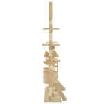Cat Tree with Sisal Scratching Posts 230-250 cm Beige