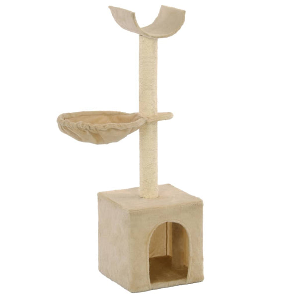  Cat Tree with Sisal Scratching Posts 105 cm Beige