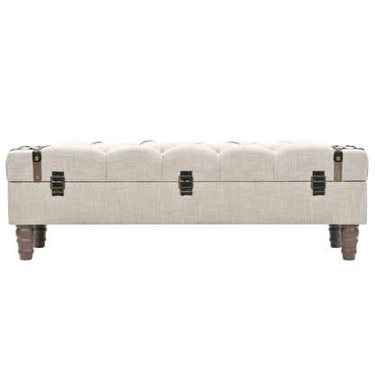 Storage Bench Solid Wood and Steel