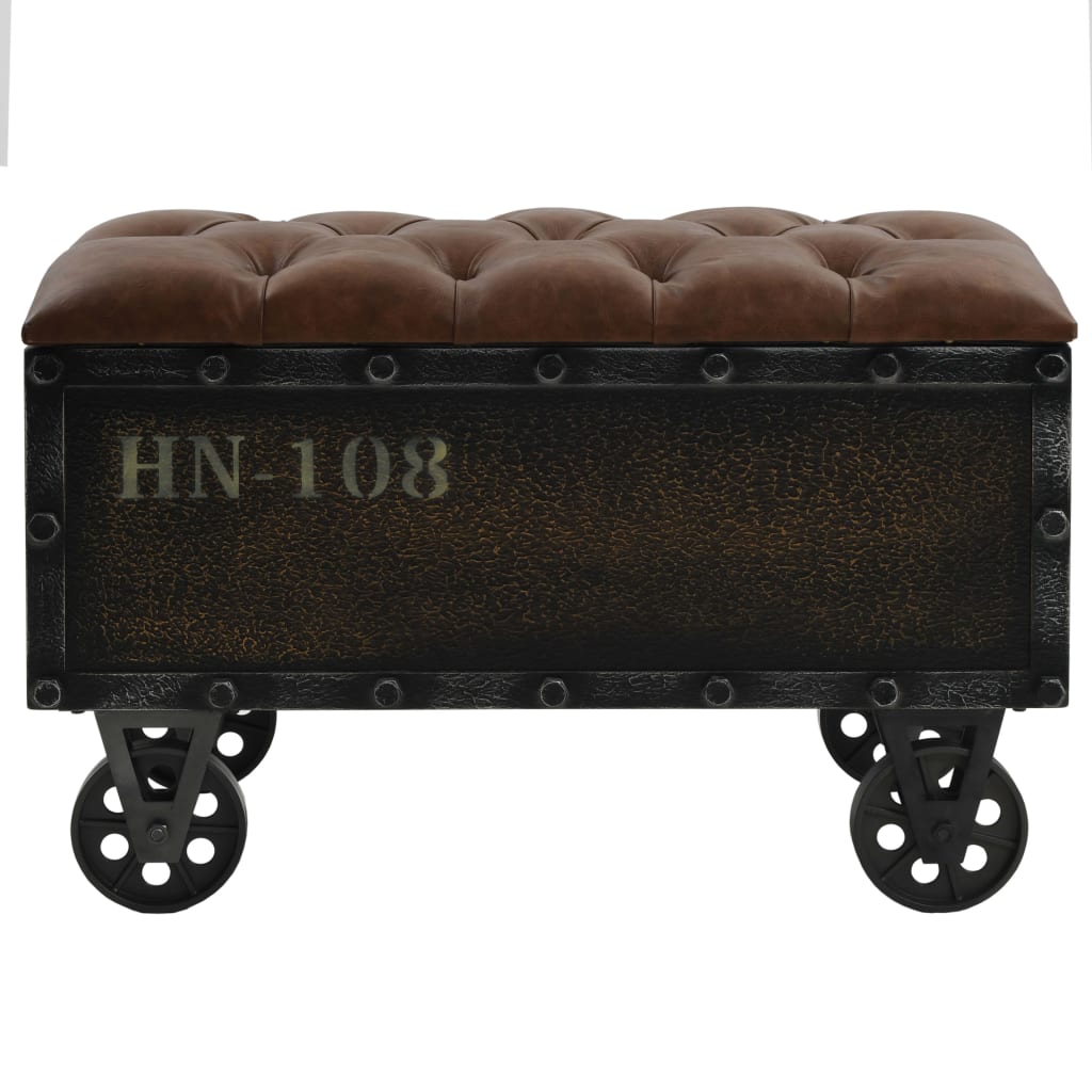 Storage Bench Solid Wood and Artificial Leather