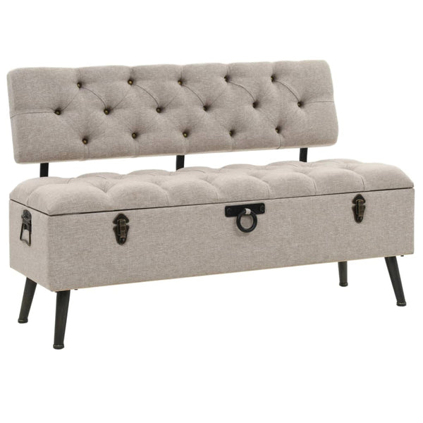  Storage Bench with Backrest Fabric