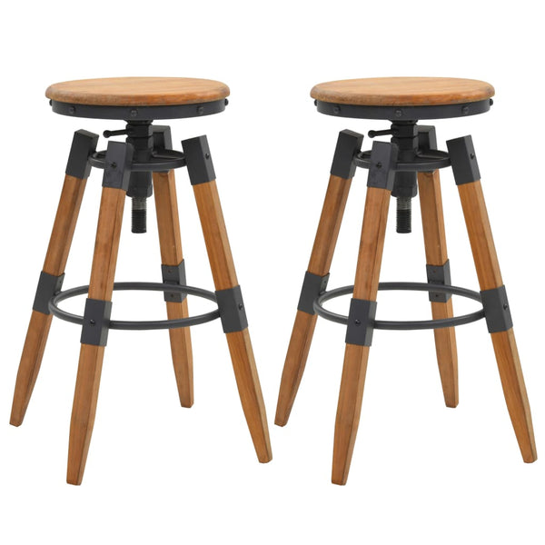  Bar Stools 2 pcs Solid Fir Wood